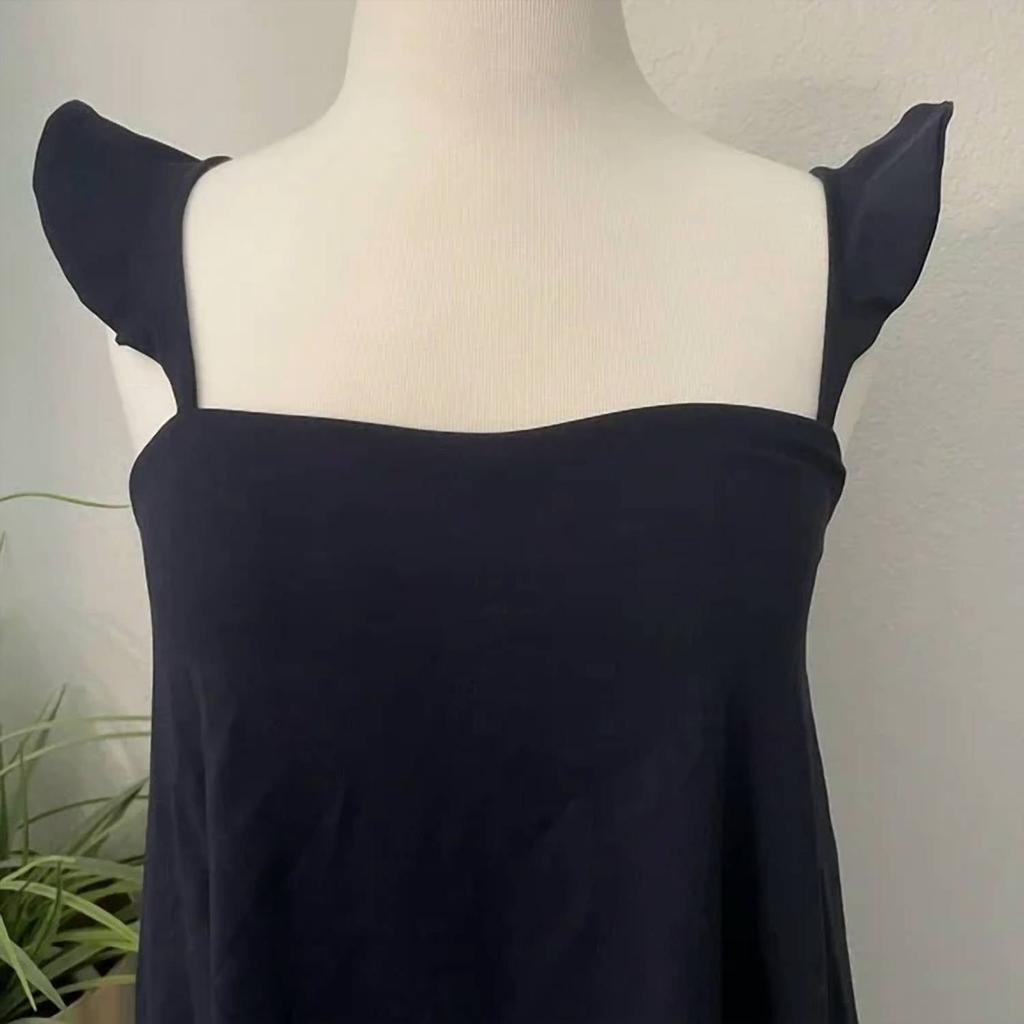 Susana Monaco Women's Ruffle Strap Flare Dress In Midnight