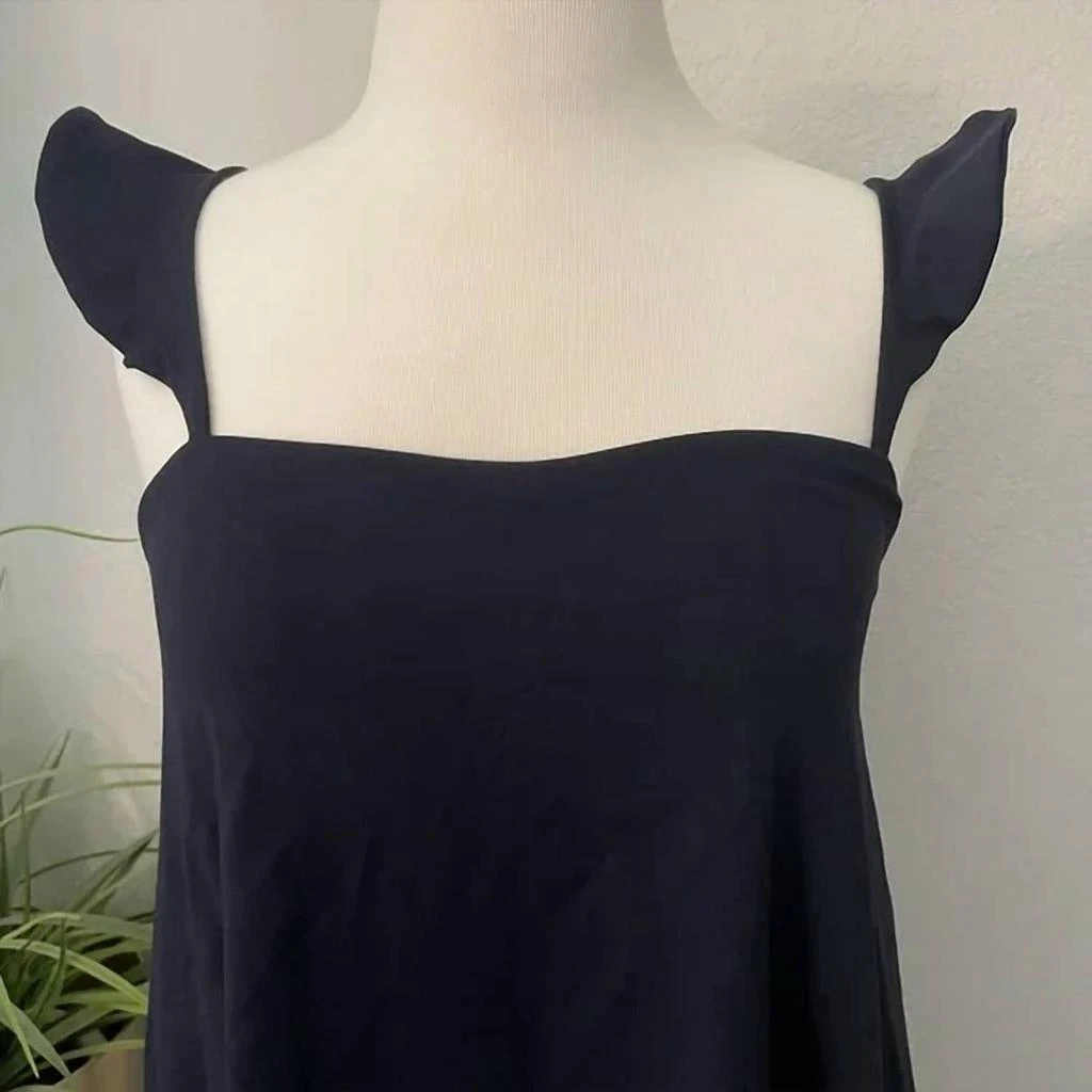 Susana Monaco Women's Ruffle Strap Flare Dress In Midnight 2