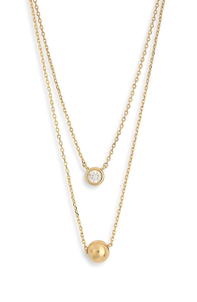 Nordstrom Cubic Zirconia 
Ball Layered Necklace