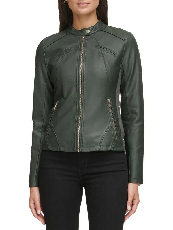 Guess Band Collar Faux Leather Jacket 1