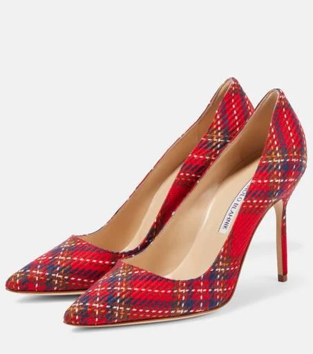 Manolo Blahnik BB 90 plaid pumps 4