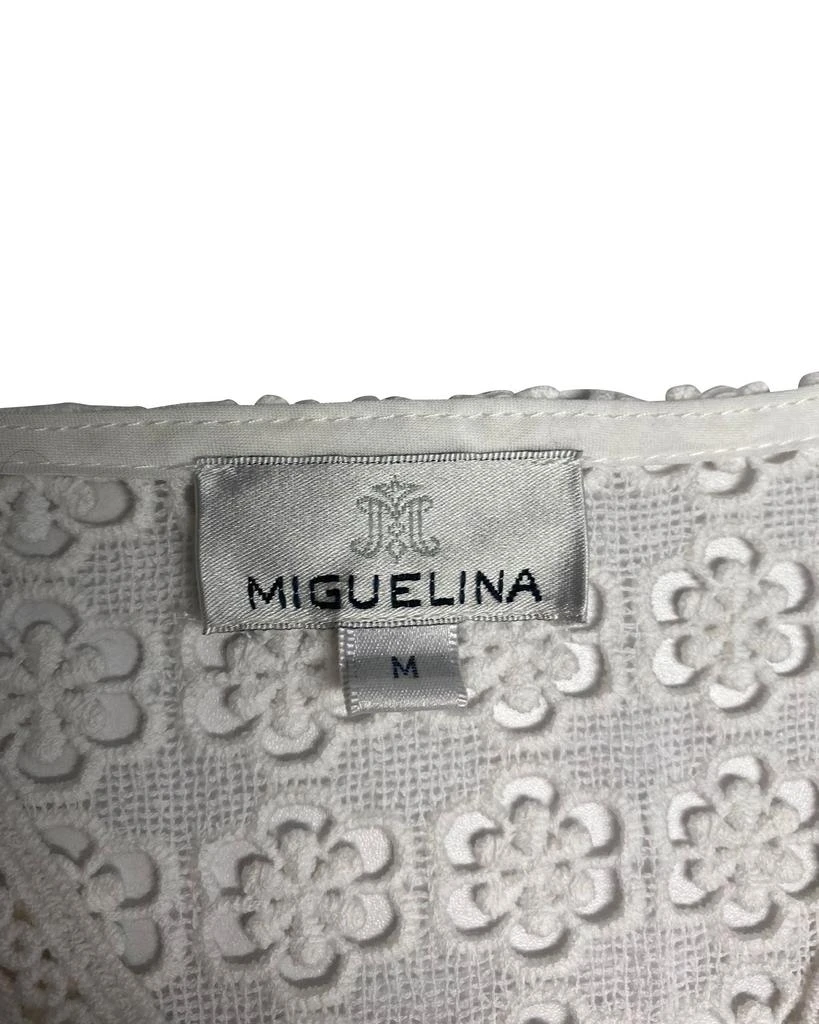 MIGUELINA Cocktail Lace Dress in White Cotton 3