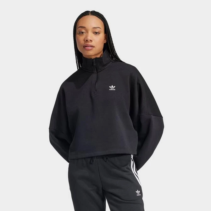 Adidas Women's adidas Originals Trefoil Essentials Half-Zip Fleece Sweatshirt 1