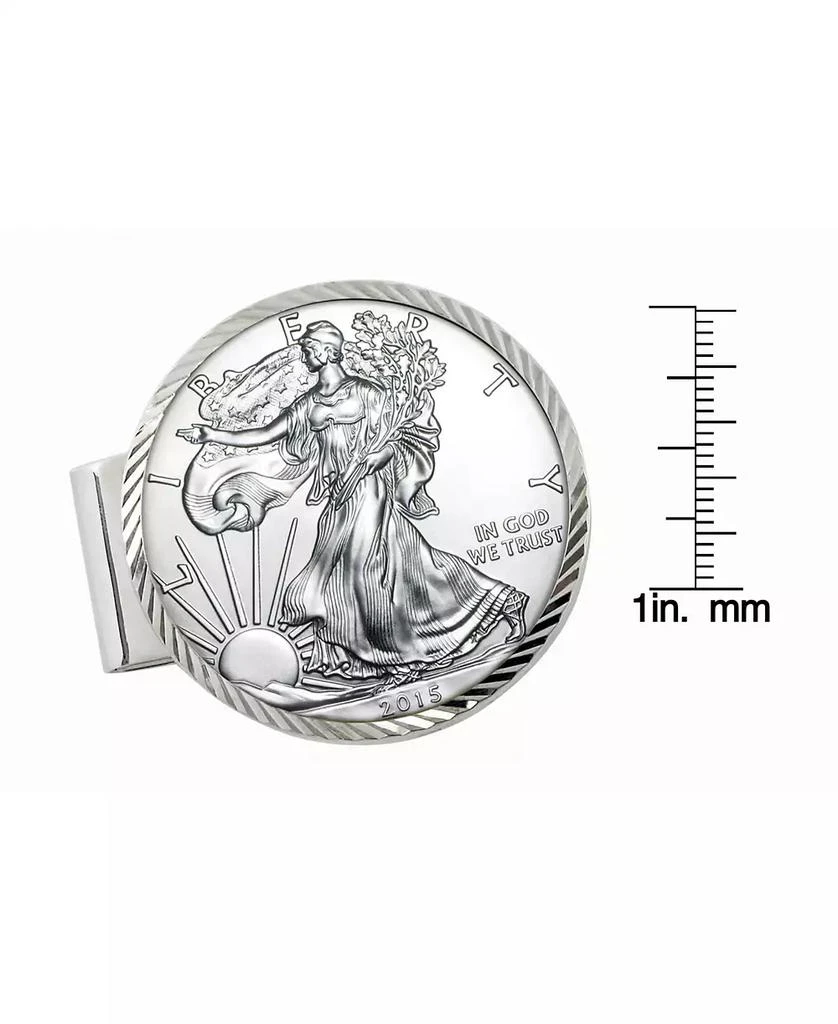 American Coin Treasures Men's Sterling Silver Diamond Cut Coin Money Clip with American Silver Eagle Dollar 2