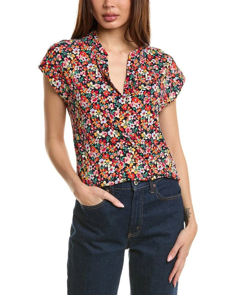 Vince Camuto Mandarin Collar T-Shirt