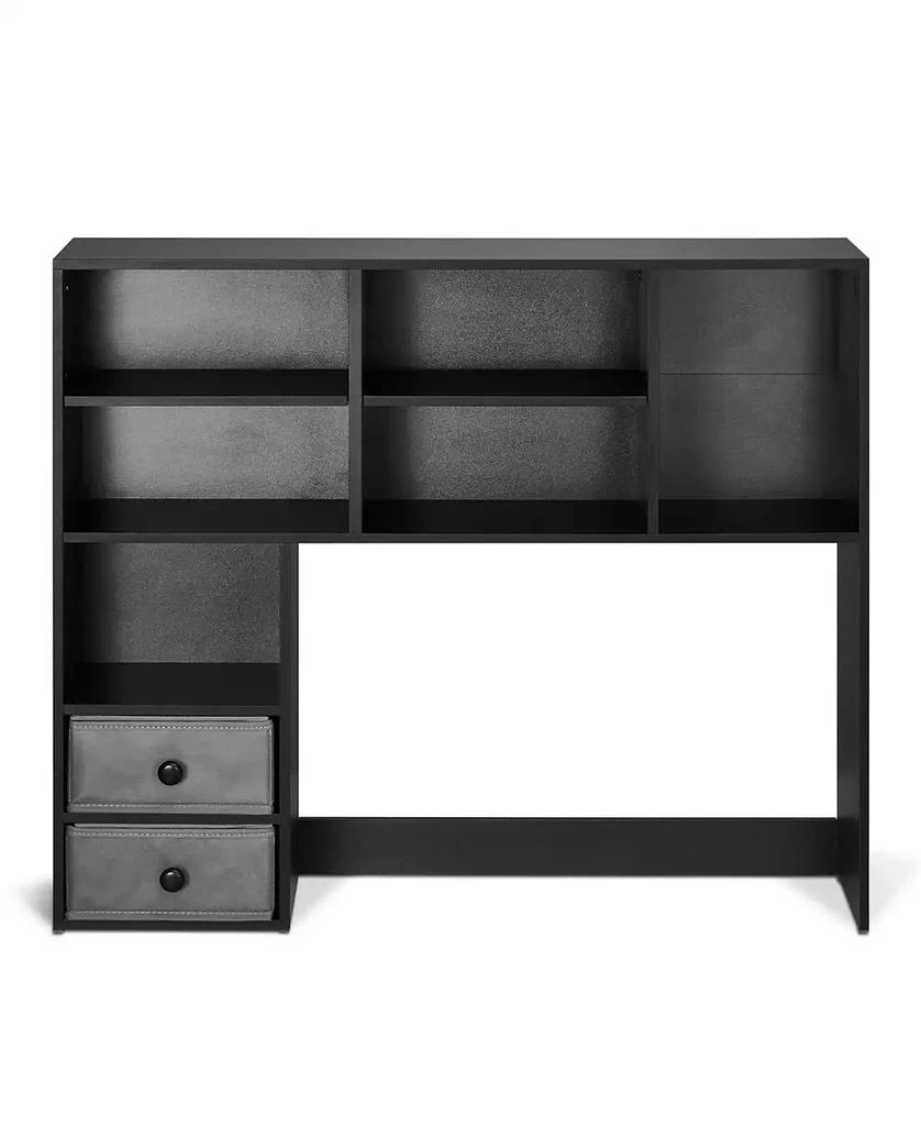 SUGIFT 3-Tier Wood Desktop Bookshelf Storage Organizer with Fabric Drawers for Office new arrivals