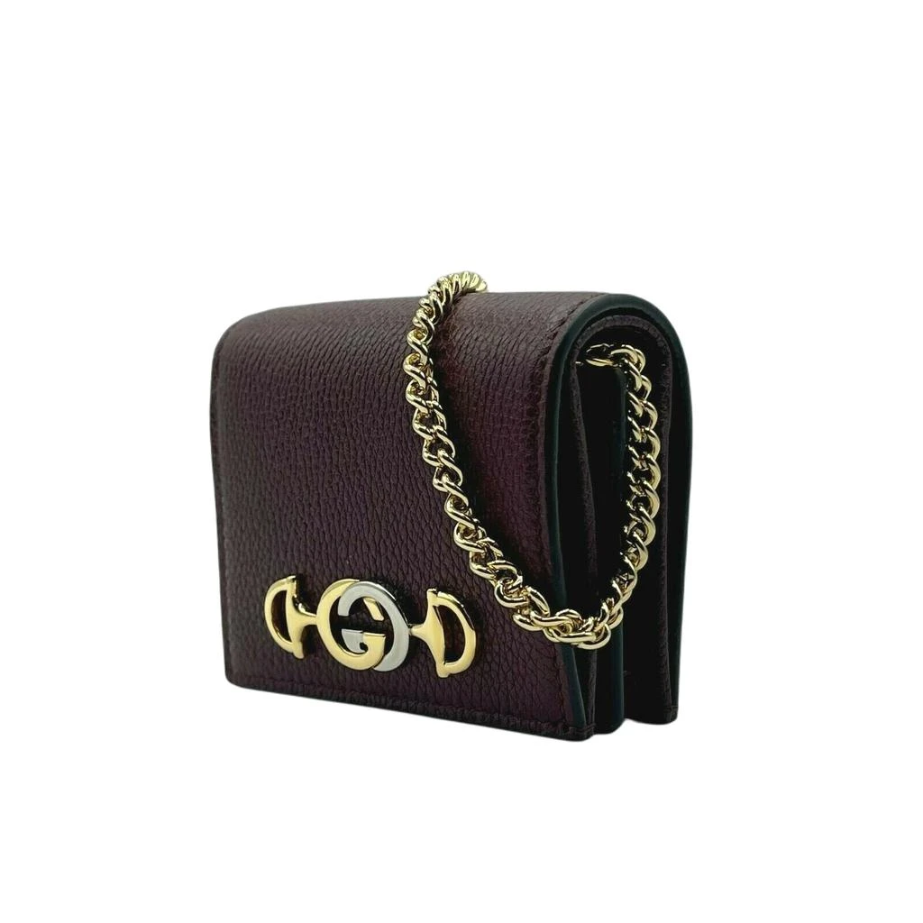 Gucci Zumi  Leather  Chain Bi-Fold Mini Wallet 4