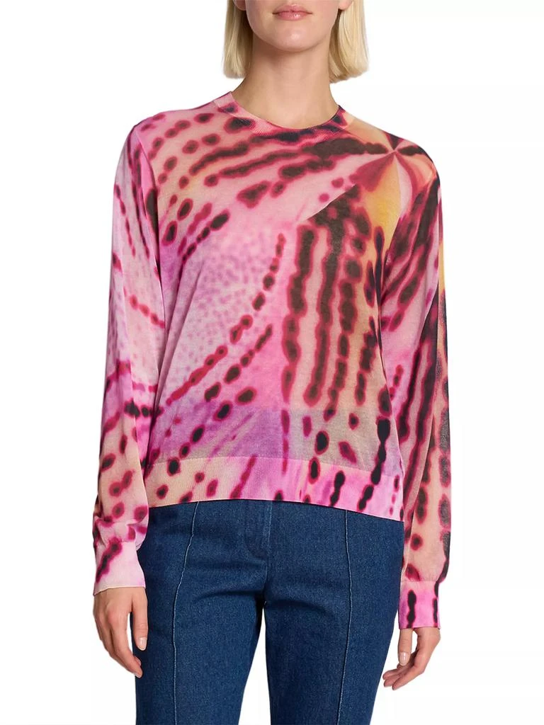 Dries Van Noten Tilly ​Abstract Print Cotton-Blend Crewneck Sweater 3