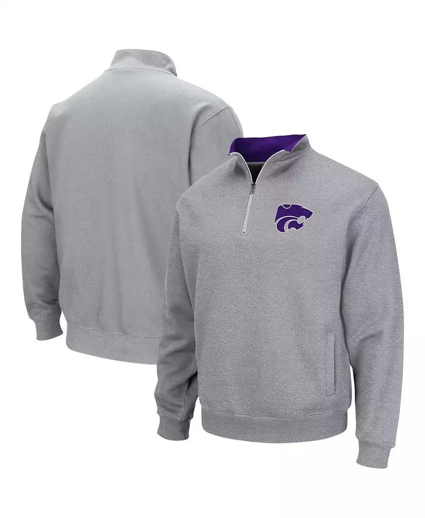 Colosseum Men's Heathered Gray Kansas State Wildcats Tortugas Team Logo Quarter-Zip Jacket 2