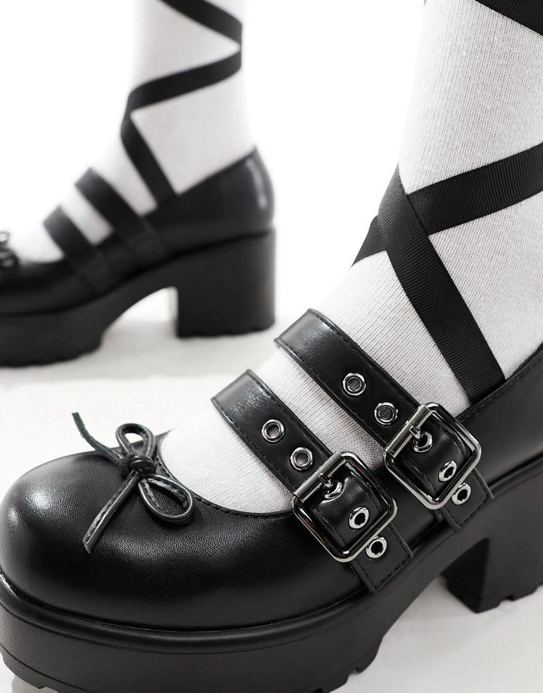 Koi Footwear Koi Myako lace up chunky ballet shoes in black 3