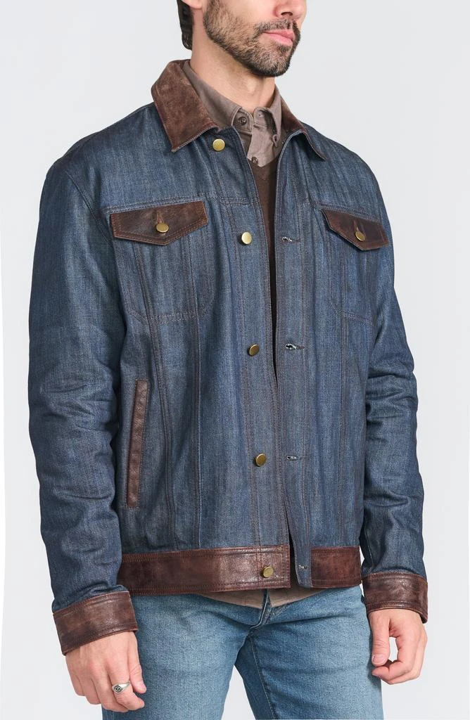 FLYNT Leather Trim Denim Jacket 8