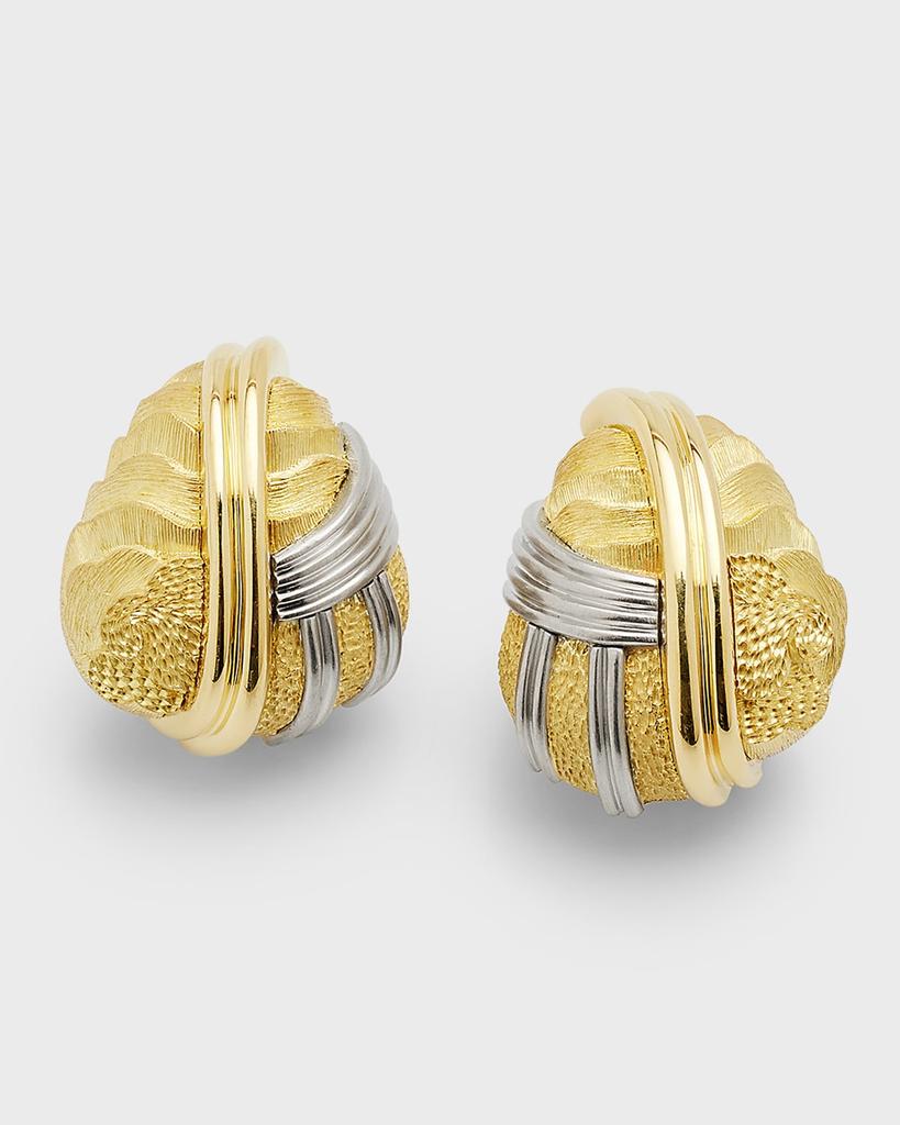 NM Estate Estate Dunay 18K Yellow Gold and Platinum Earrings