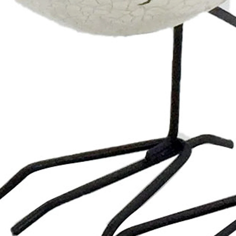 Hivvago Set of Three White and Black Polyresin and Metal Bird Sculptures 4