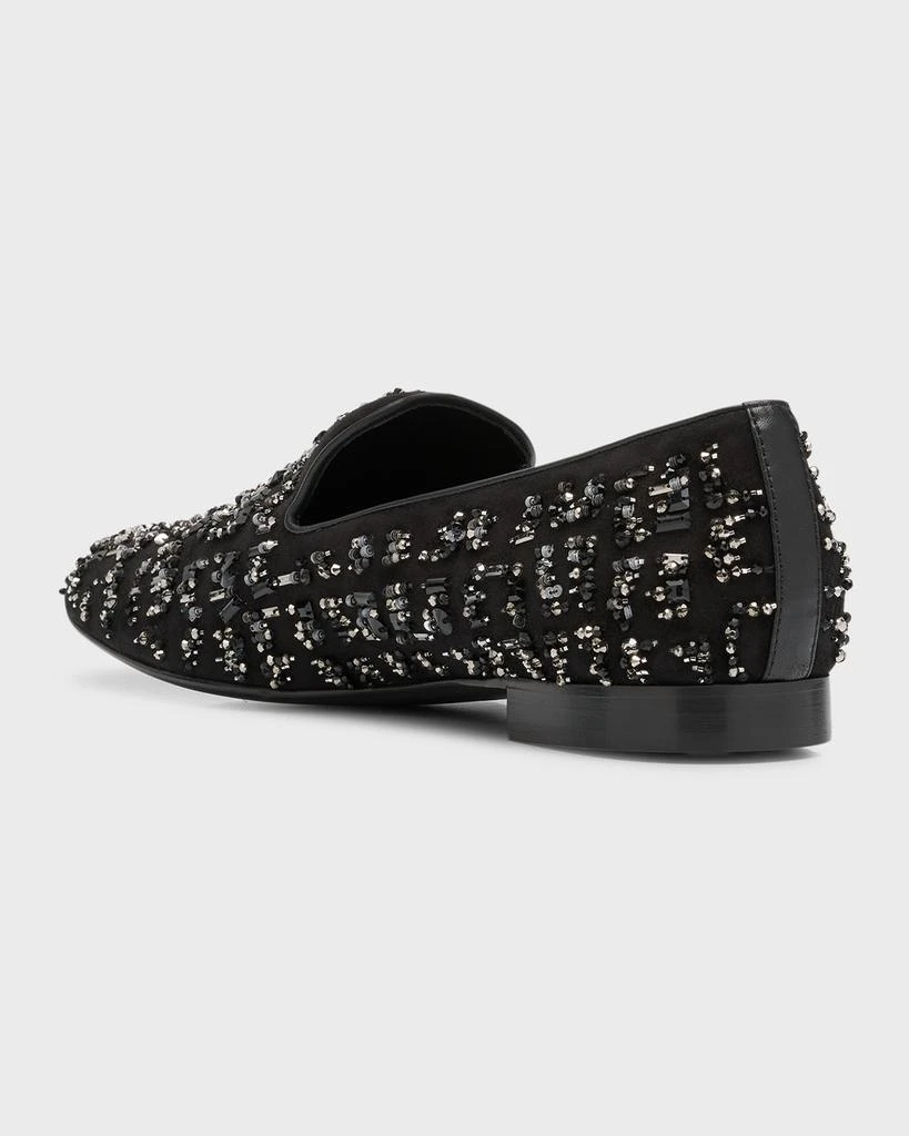 Versace Men's Suede Bead-Embellished Smoking Slippers 4