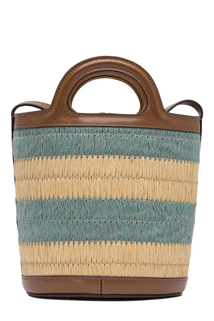 Marni Marni Logo Detailed Striped Woven Bucket Bag 2