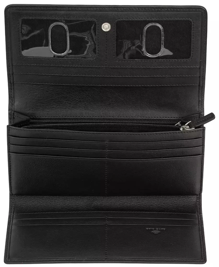 Mancini Leather Goods Women's Basket Weave Collection RFID Secure Trifold Wallet 4