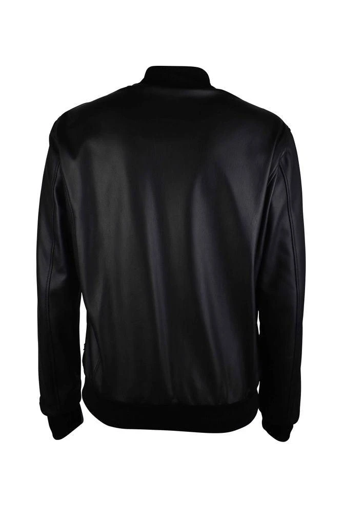 Philipp Plein Smooth Black Leather Bomber Jacket 4