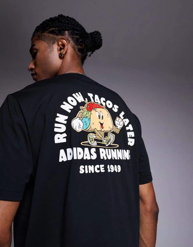 Adidas adidas Running t-shirt with taco graphic in black 2