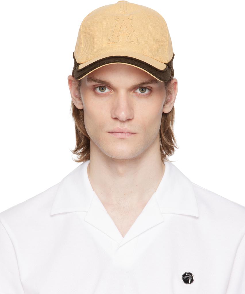 Ambush Beige & Black Canvas 'A' Patch Cap