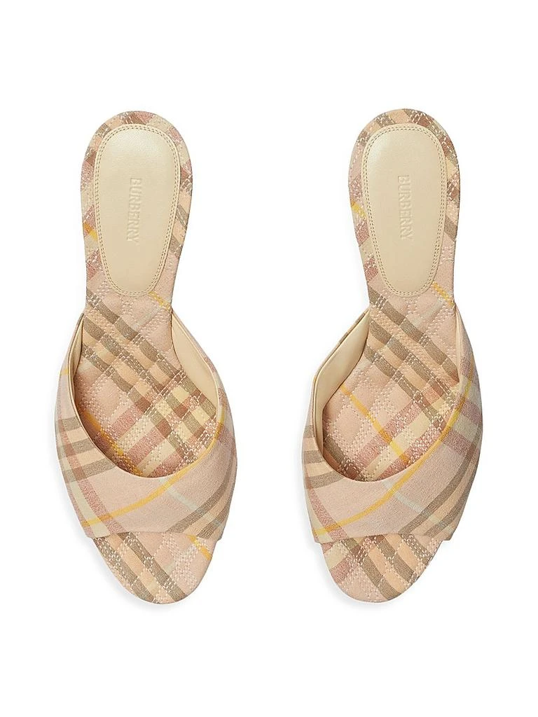 Burberry Mews 65MM Check Linen-Blend Mules 3