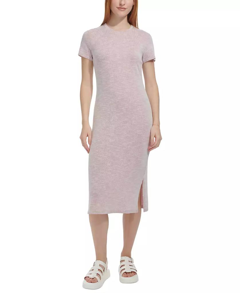 Marc New York by Andrew Marc Women's Pinstriped Midi T-Shirt Dress
