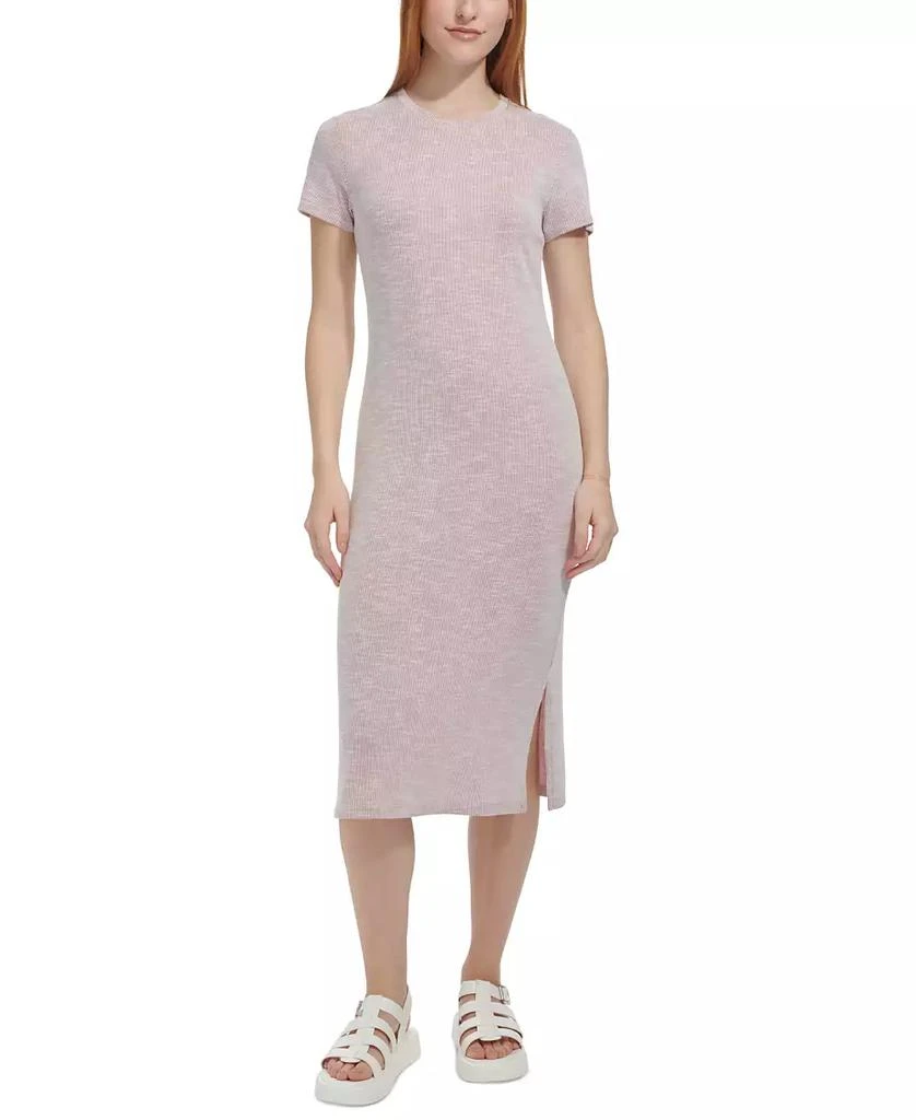 Marc New York by Andrew Marc Women's Pinstriped Midi T-Shirt Dress 1