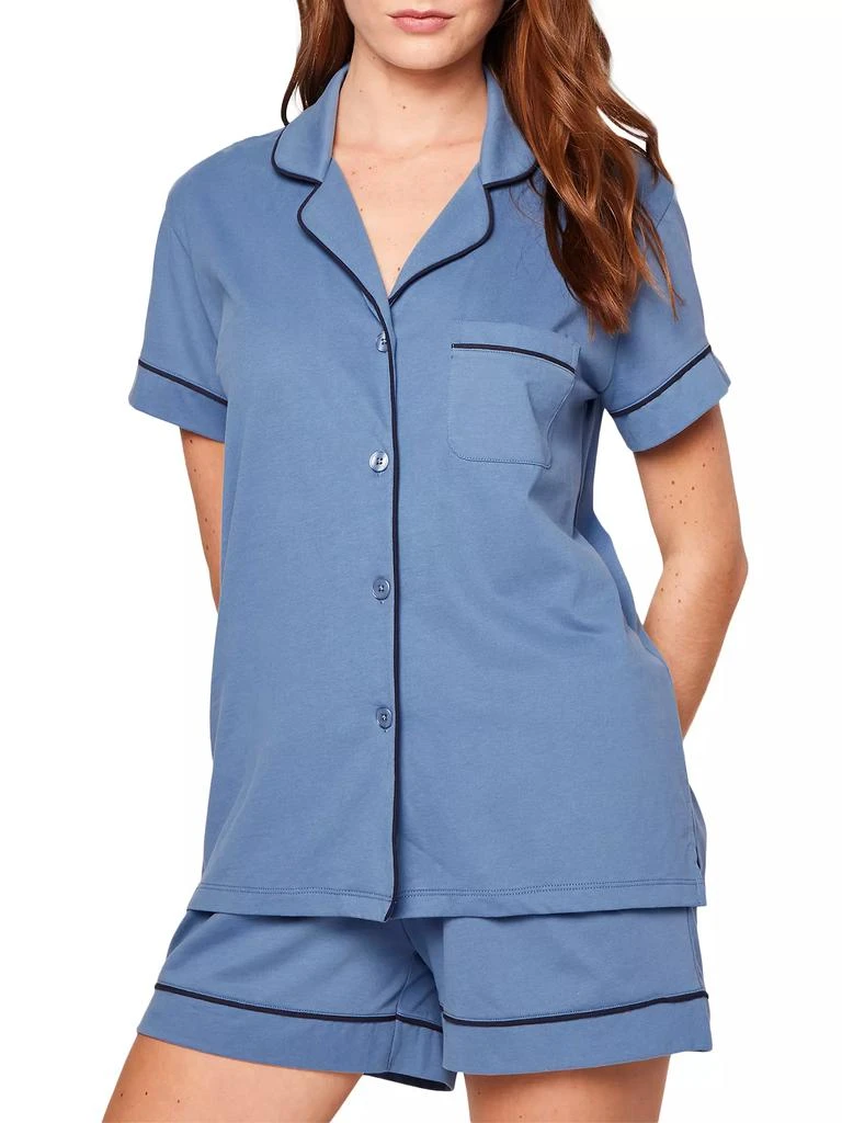 Petite Plume Contrast-Trimmed Short Pajamas 2