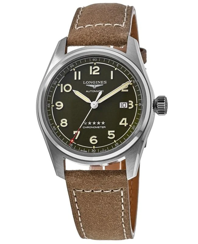Longines Longines Spirit Automatic Green Dial Leather Strap Men's Watch L3.811.4.03.2 1