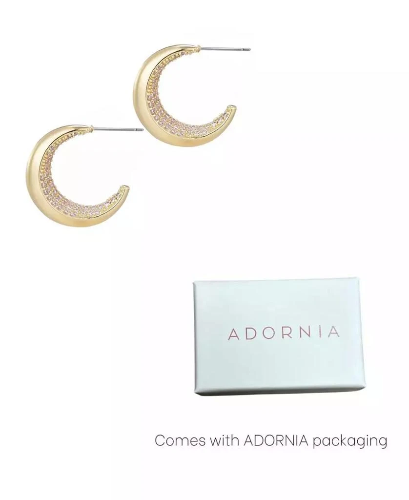 ADORNIA Gold Plated Crystal Lined Hoop Earrings 5