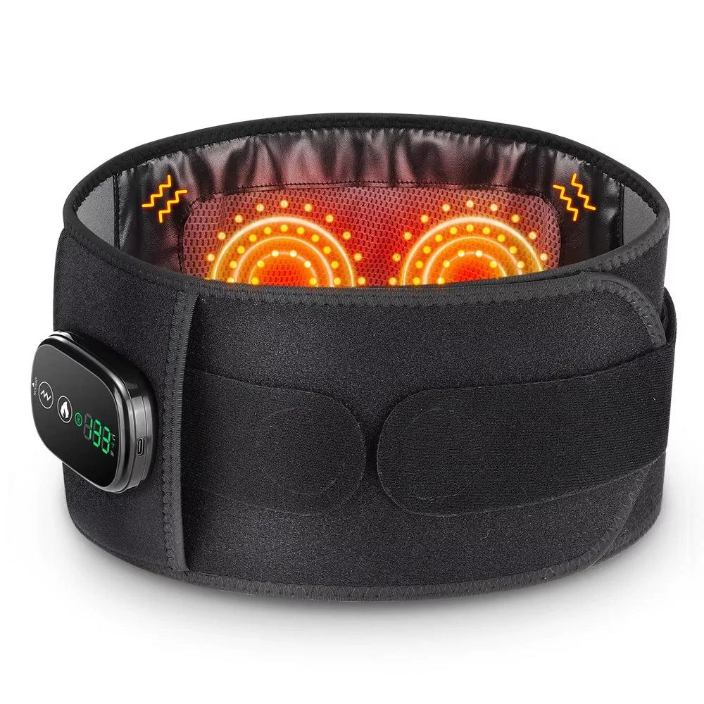 ERUULE Heating Vibration Massage Belt with Red Light Hot Compress for Lumbar Support and Waist Care 2