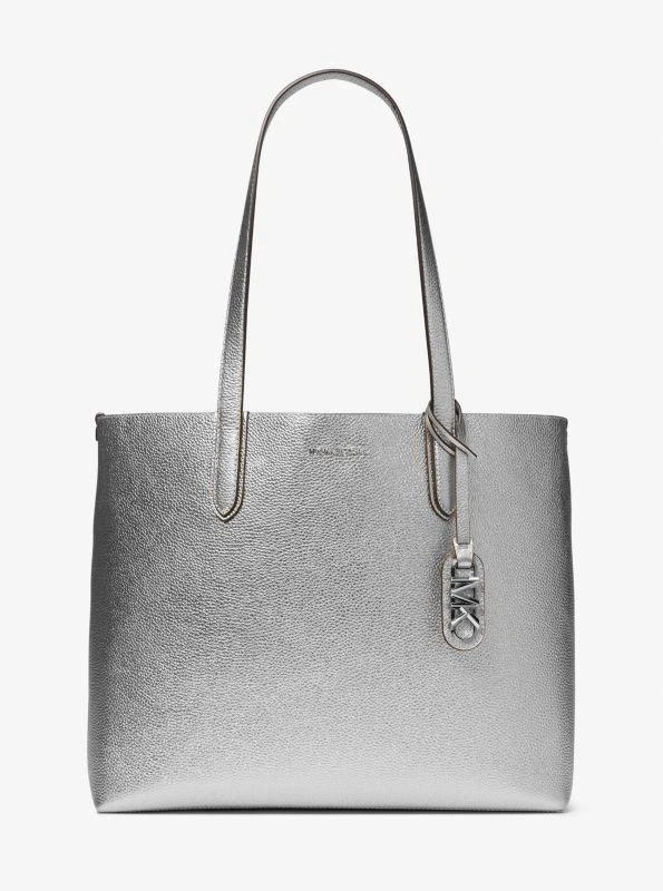Michael Kors Eliza Extra-Large Metallic Pebbled Leather Reversible Tote Bag 1