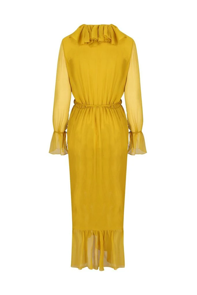 Yves Saint Laurent Saint Laurent Ruffled V-Neck Dress 2