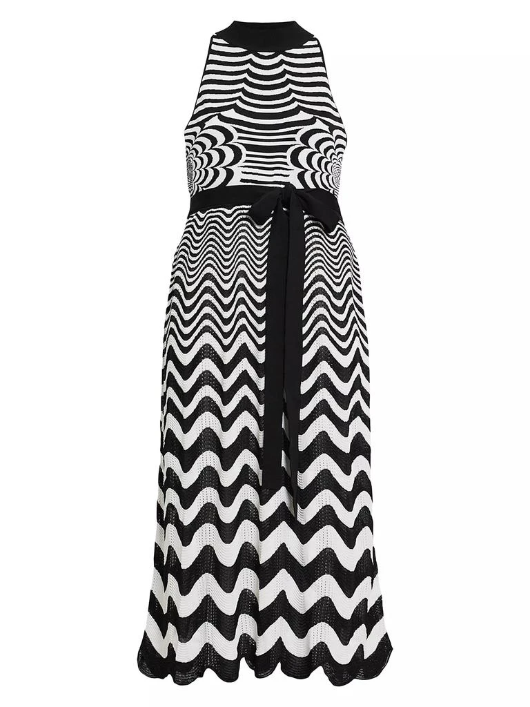 Marina Rinaldi Bisous Wavy Striped Belted Knit Maxi Dress 1