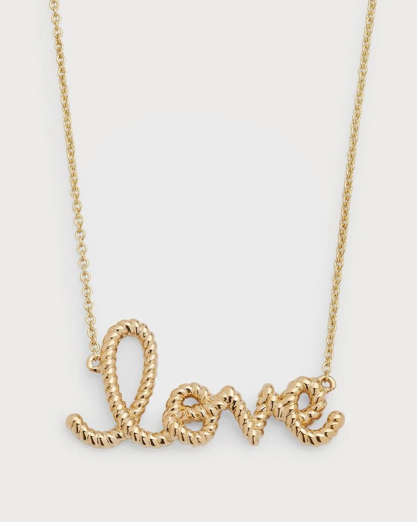 Sydney Evan 14K Yellow Gold Medium Rope Love Pendant Necklace
