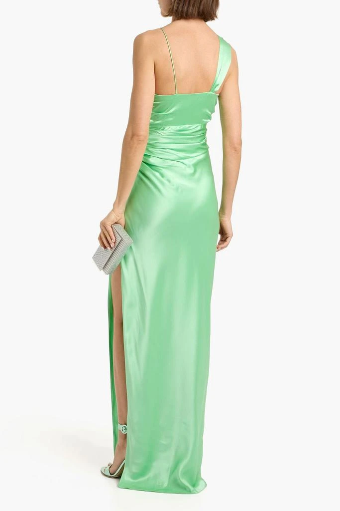 the sei one shoulder cut out dress The Sei One-shoulder cutout silk-satin gown - Women - Light green Dresses