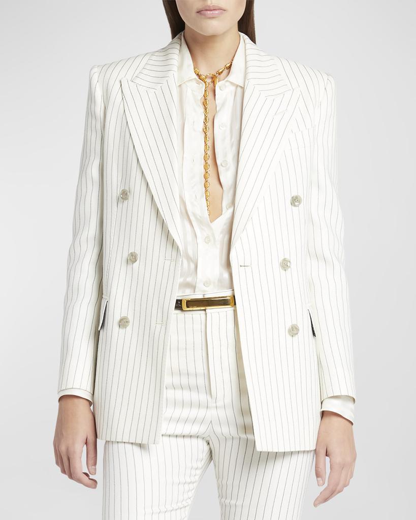 ジャケット TOM FORD SS24 Double-breasted blazer (GI2971FAX1189 DP711) TOM FORD double-breasted Satin Jacket | Pink | FARFETCH