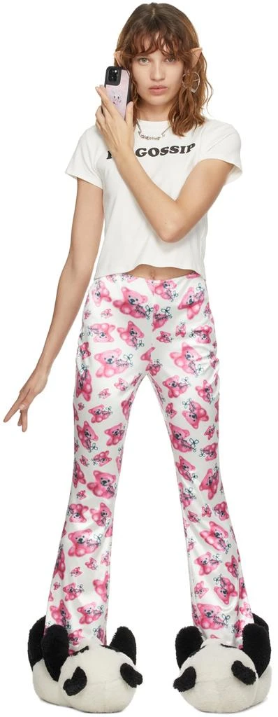 I'm Sorry by Petra Collins SSENSE Exclusive Pink & White Petra Bell Trousers 5