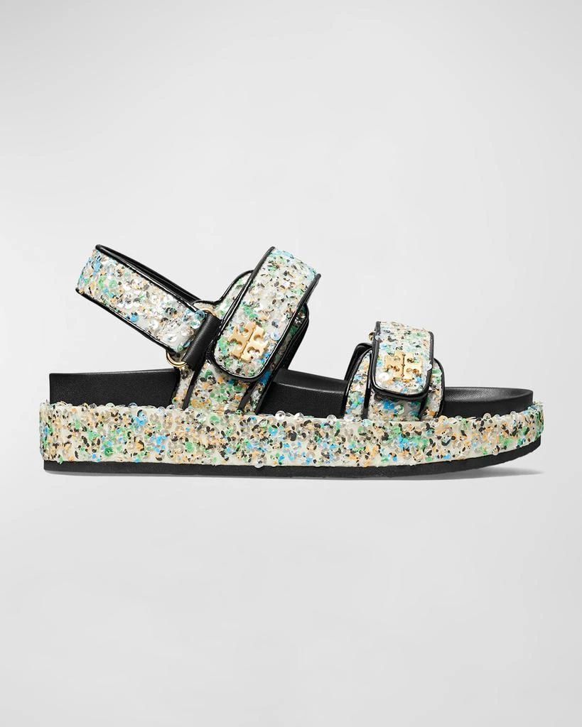 Tory Burch Kira Sequin Dual-Band Sport Sandals 1