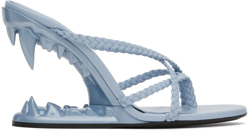 GCDS Blue Morso Thong Heeled Sandals 1