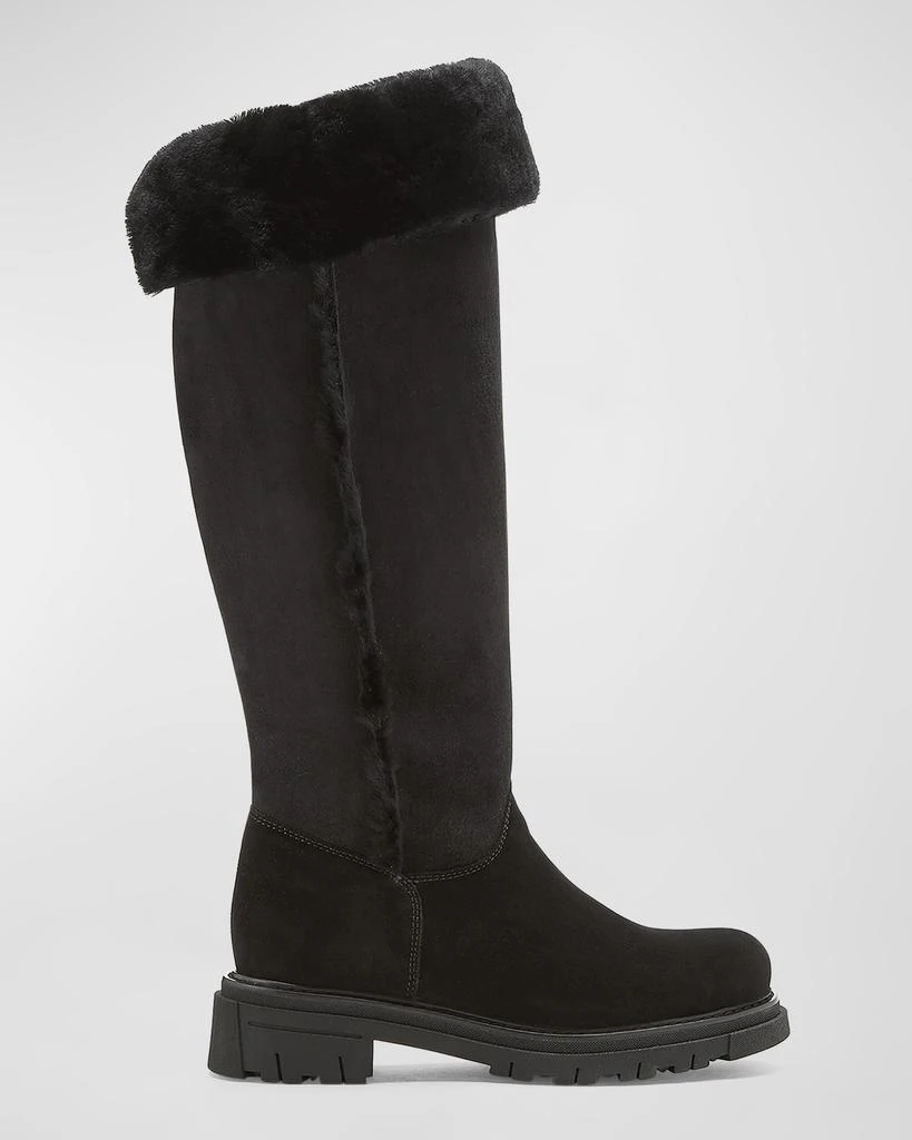 La Canadienne Doritt Suede Shearling Winter Knee Boots 1
