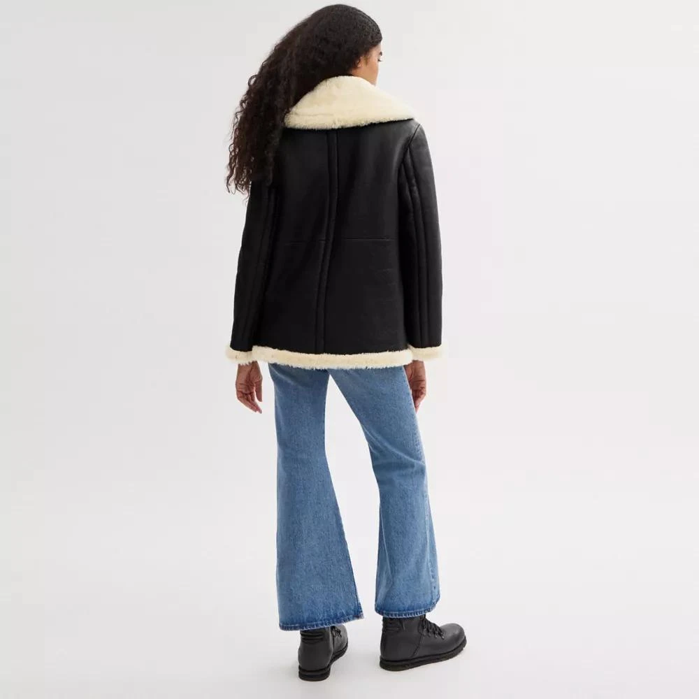 Coach Shawl Collar Shearling Coat 4