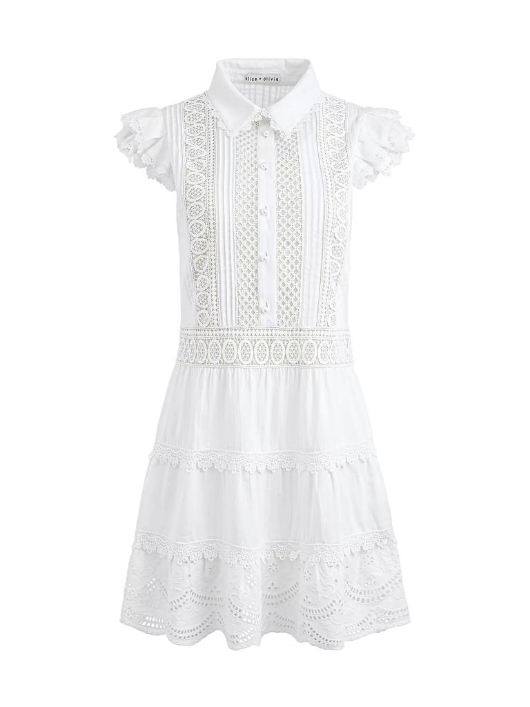 Alice + Olivia Meeko Cotton Mini Shirtdress