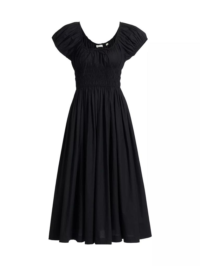 DÔEN Quinn Cotton Smocked Midi-Dress