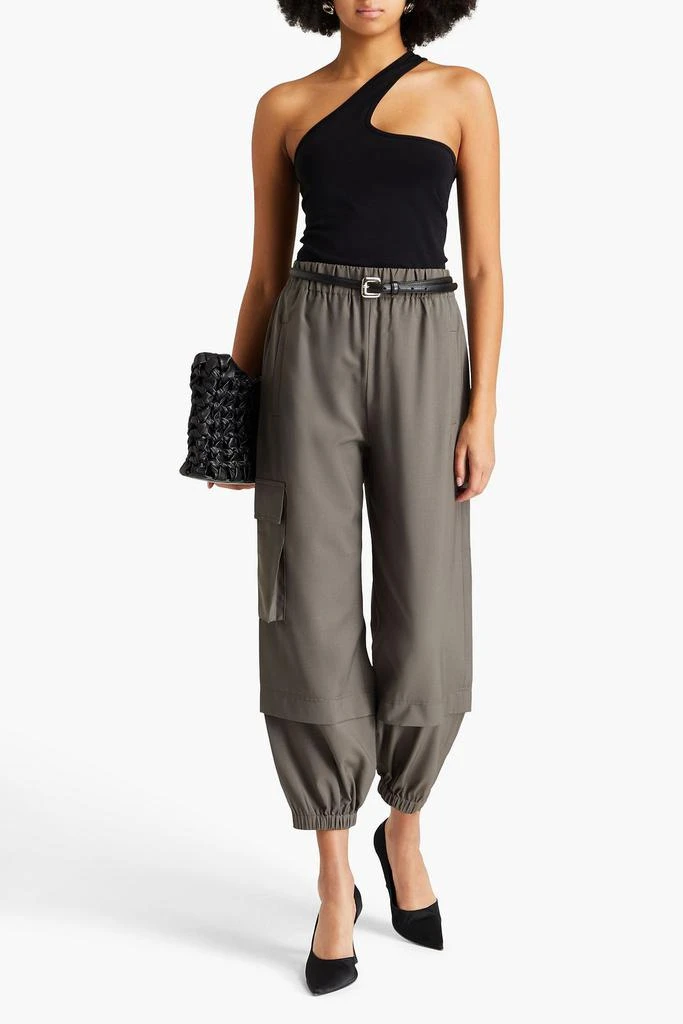 Tibi Cropped woven track pants 2