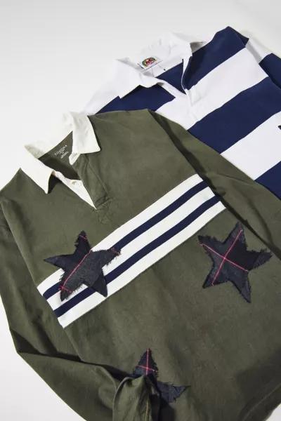 Urban Renewal ReMADE By UO Flannel Star Patch Rugby Shirt