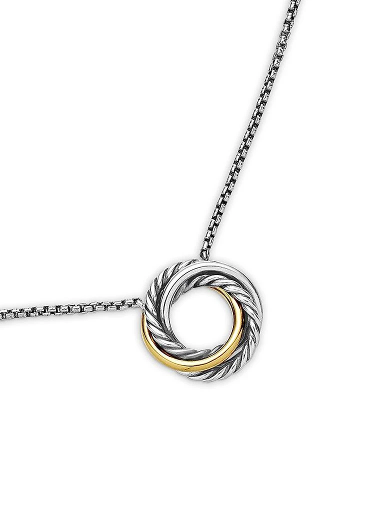David Yurman Crossover Pendant Necklace in Sterling Silver with 18K Yellow Gold, 14.5mm 6