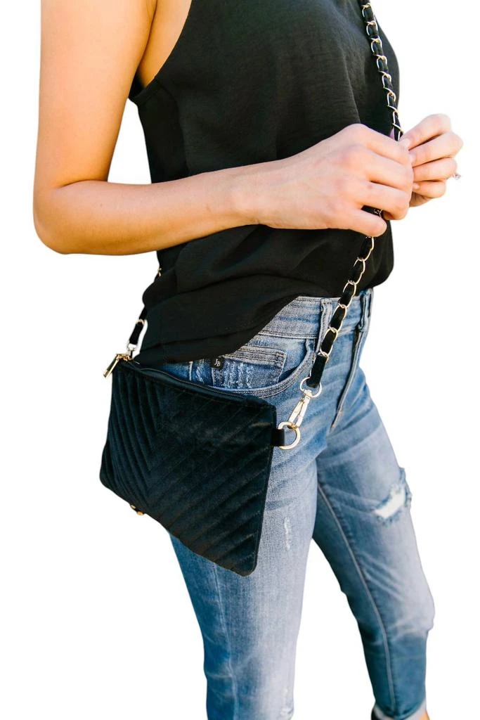 Justin & Taylor Justin & Taylor - Velvet Chevron Crossbody Bag 2