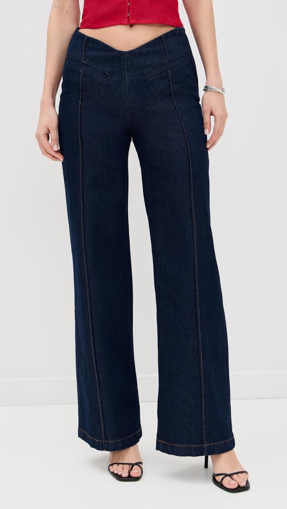 Reformation Arana Stretch Low Rise Wide Leg Trousers