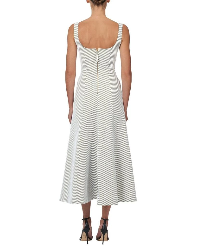 Carolina Herrera Square Neck Button Front Midi Dress 2