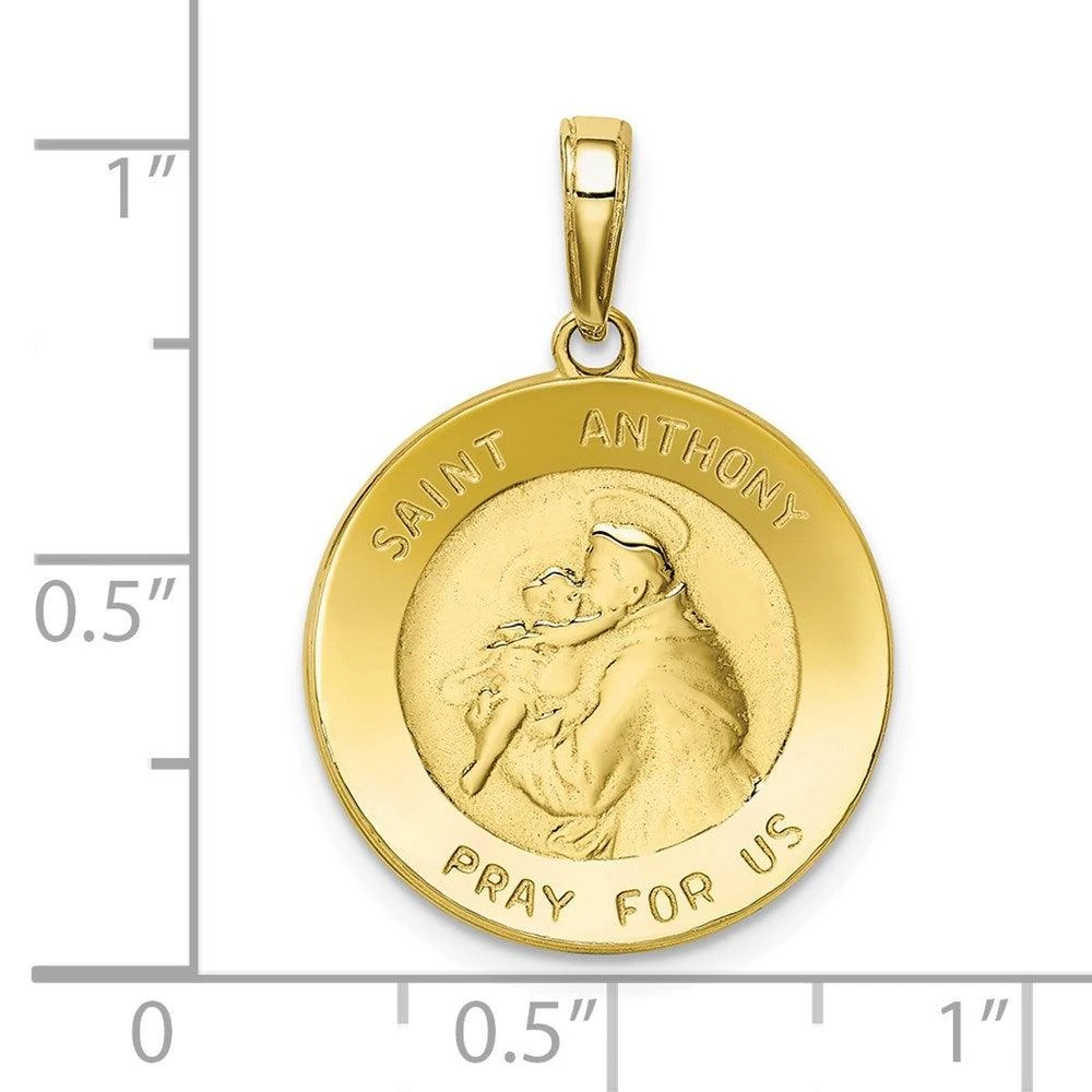Diamond2Deal 10k Yellow Gold Saint Anthony Small Round Medal Pendant 3
